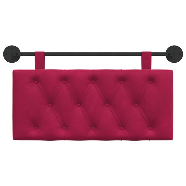 Grote foto vidaxl hangend hoofdeinde wijnrood 100 x 55 x 7 cm fluweel antiek en kunst stoelen en banken
