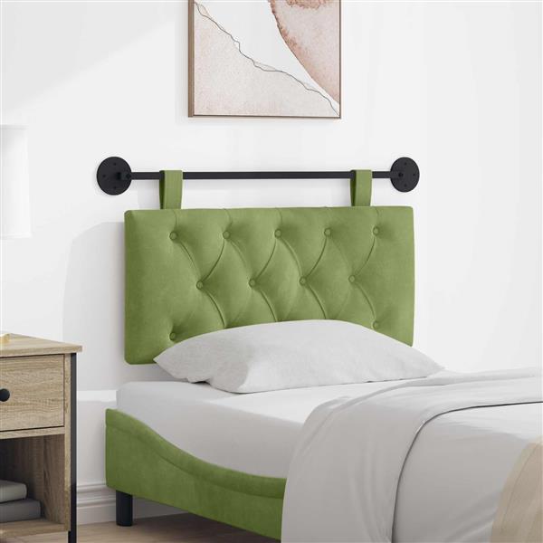 Grote foto vidaxl hangend hoofdeinde lichtgroen 100 x 55 x 7 cm fluweel antiek en kunst stoelen en banken