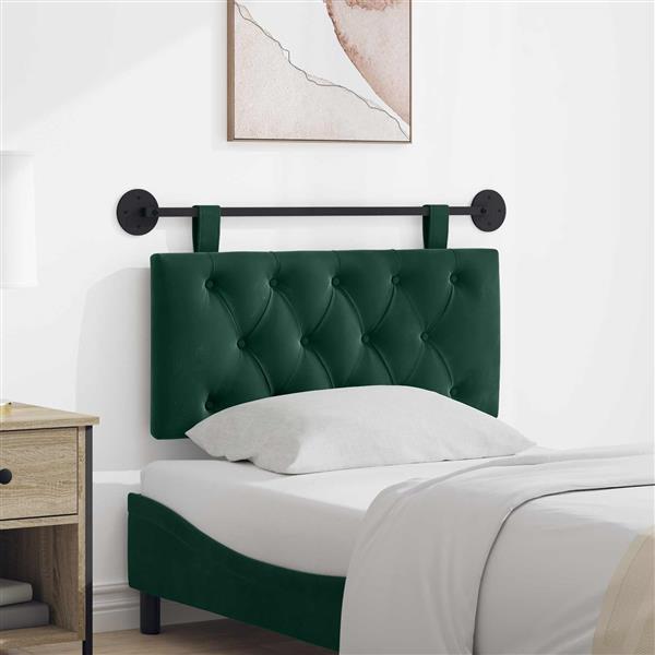 Grote foto vidaxl hangend hoofdeinde donkergroen 100 x 55 x 7 cm fluweel antiek en kunst stoelen en banken