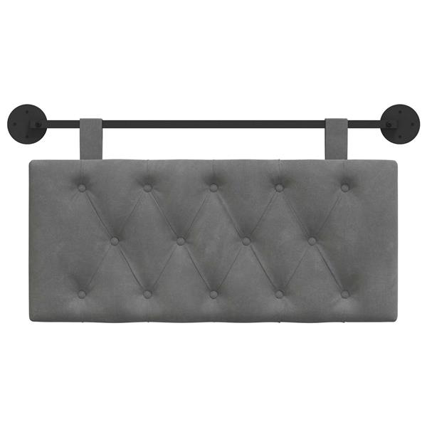 Grote foto vidaxl hangend hoofdeinde donkergrijs 100 x 55 x 7 cm fluweel antiek en kunst stoelen en banken