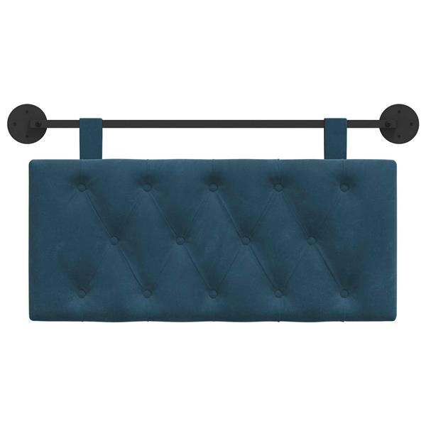 Grote foto vidaxl hangend hoofdeinde wandgemonteerd blauw 90 x 55 x 7 cm fluweel antiek en kunst stoelen en banken
