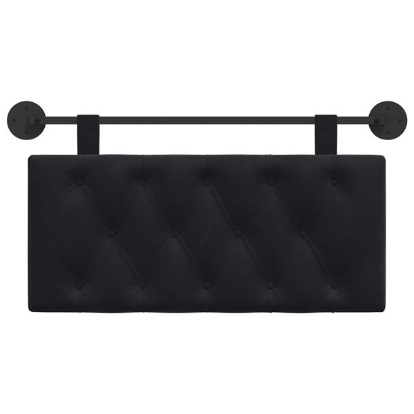 Grote foto vidaxl hangend hoofdeinde wandgemonteerd zwart 90 x 55 x 7 cm fluweel antiek en kunst stoelen en banken