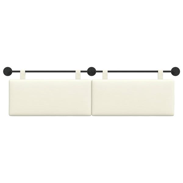 Grote foto vidaxl hangend hoofdeinde effen cr me 170 x 55 x 5 cm katoen stof antiek en kunst stoelen en banken