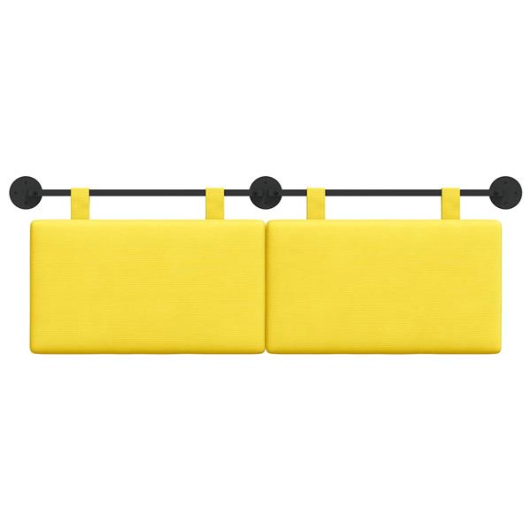 Grote foto vidaxl hangend hoofdeinde effen lichtgeel 150 x 55 x 5 cm katoen stof antiek en kunst stoelen en banken