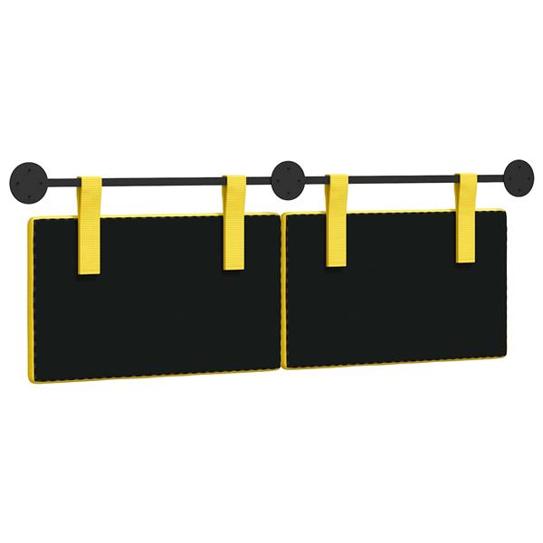 Grote foto vidaxl hangend hoofdeinde effen lichtgeel 150 x 55 x 5 cm katoen stof antiek en kunst stoelen en banken