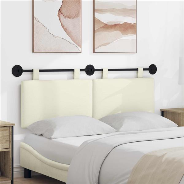 Grote foto vidaxl hangend hoofdeinde effen cr me 150 x 55 x 5 cm katoen stof antiek en kunst stoelen en banken