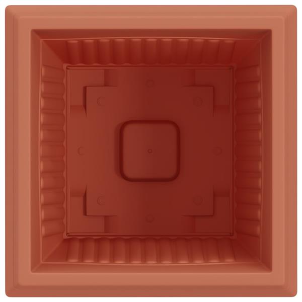 Grote foto vidaxl vierkante bloempot 6 pcs baksteenrood 43 x 43 x 33 5 cm tuin en terras overige tuin en terras