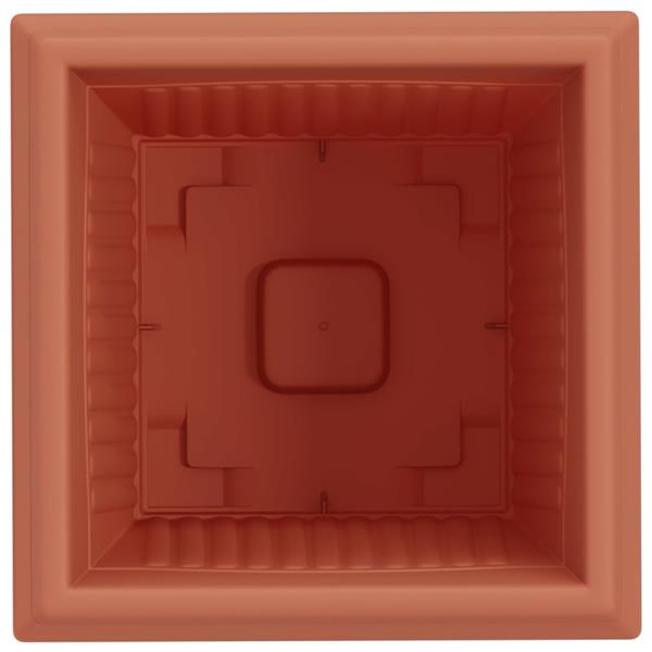 Grote foto vidaxl vierkante bloempot 6 pcs baksteenrood 33 x 33 x 26 cm kunststof tuin en terras overige tuin en terras