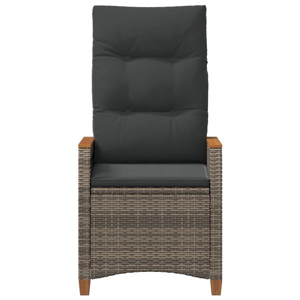 Grote foto vidaxl verstelbare tuinstoel grijs en marineblauw 64 x 57 5 x 112 cm tuin en terras tuinmeubelen