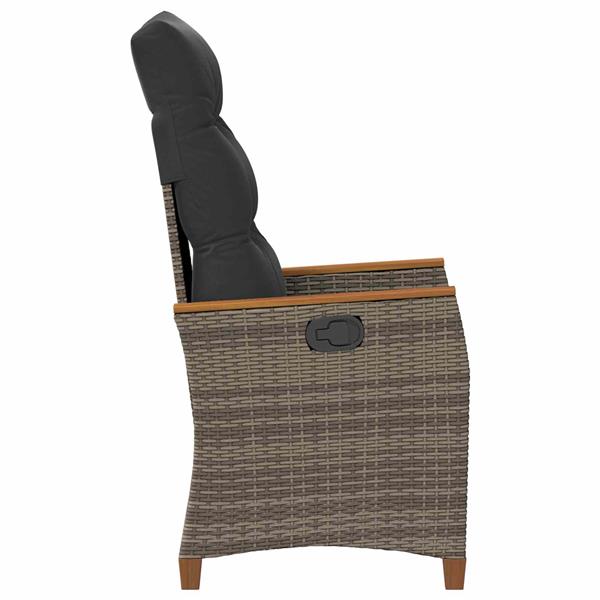 Grote foto vidaxl verstelbare tuinstoel grijs en marineblauw 64 x 57 5 x 112 cm tuin en terras tuinmeubelen