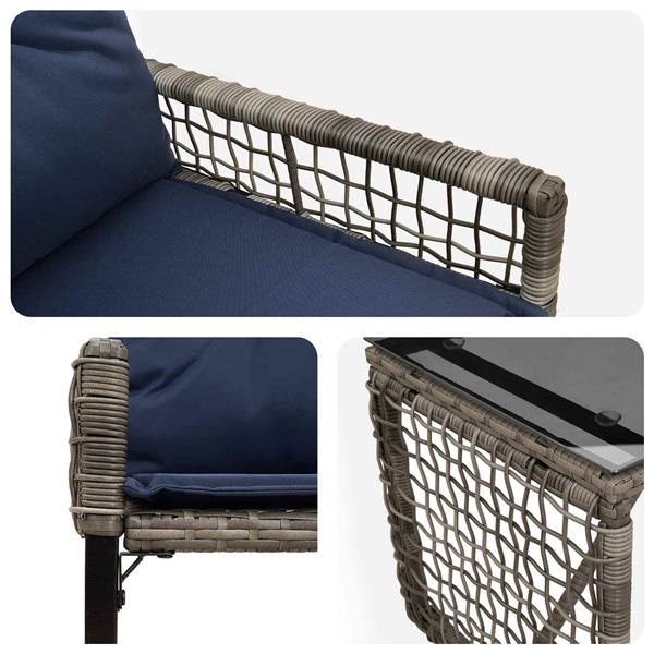 Grote foto vidaxl buitenmeubelset met kussen staal tuin en terras tuinmeubelen