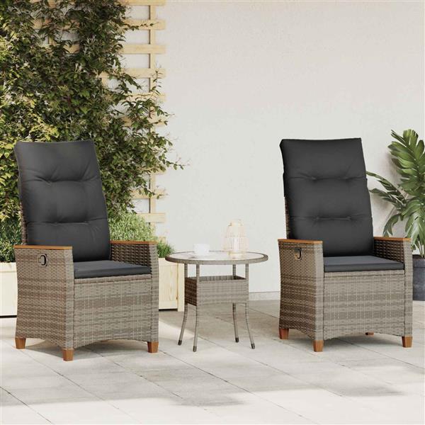 Grote foto vidaxl verstelbare tuinstoel grijs en donkergrijs 64 x 57 5 x 112 cm tuin en terras tuinmeubelen