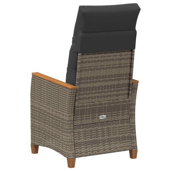 Grote foto vidaxl verstelbare tuinstoel grijs en donkergrijs 64 x 57 5 x 112 cm tuin en terras tuinmeubelen