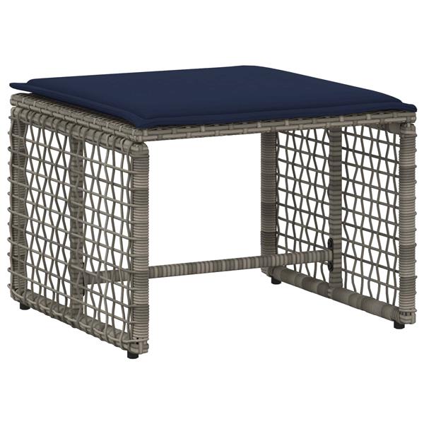 Grote foto vidaxl buitenmeubelset met kussen 5 pcs grijs en marineblauw tuin en terras tuinmeubelen