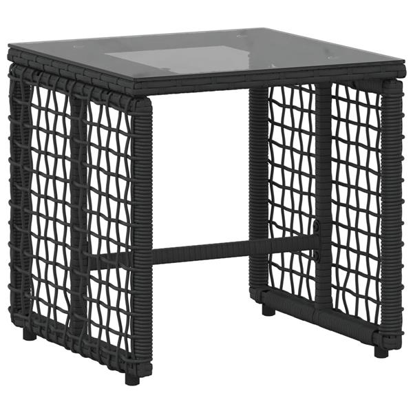 Grote foto vidaxl buitenmeubelset met kussen 5 pcs zwart en wit tuin en terras tuinmeubelen