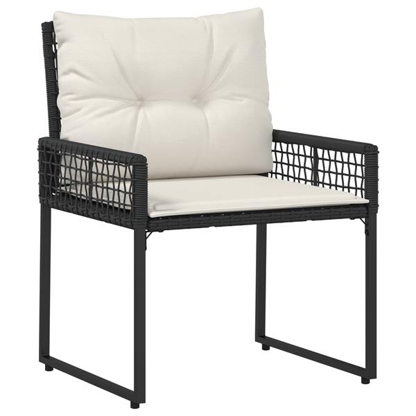 Grote foto vidaxl buitenmeubelset met kussen 5 pcs zwart en wit tuin en terras tuinmeubelen