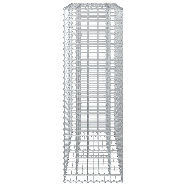 Grote foto vidaxl gabion verhoogd bed zilver 90 x 50 x 150 cm tuin en terras hekken en schuttingen