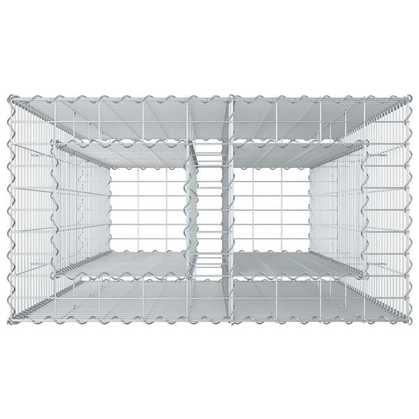 Grote foto vidaxl gabion verhoogd bed zilver 90 x 50 x 150 cm tuin en terras hekken en schuttingen