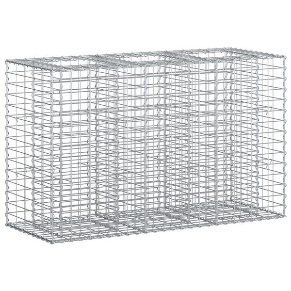 Grote foto vidaxl gabion verhoogd bed zilver 130 x 50 x 80 cm tuin en terras hekken en schuttingen