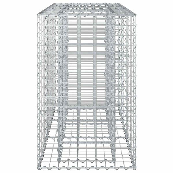 Grote foto vidaxl gabion verhoogd bed zilver 130 x 50 x 80 cm tuin en terras hekken en schuttingen