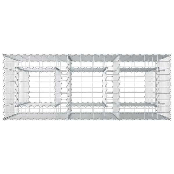 Grote foto vidaxl gabion verhoogd bed zilver 130 x 50 x 80 cm tuin en terras hekken en schuttingen