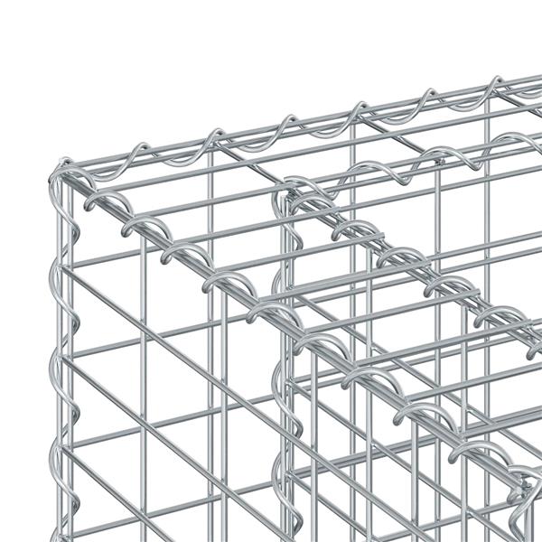 Grote foto vidaxl gabion verhoogd bed zilver 130 x 50 x 80 cm tuin en terras hekken en schuttingen