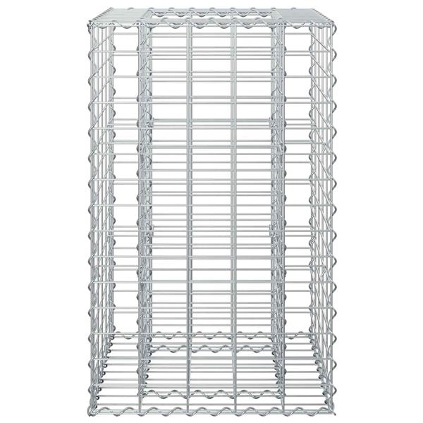 Grote foto vidaxl gabion verhoogd bed zilver 50 x 50 x 80 cm gegalvaniseerd staal tuin en terras hekken en schuttingen