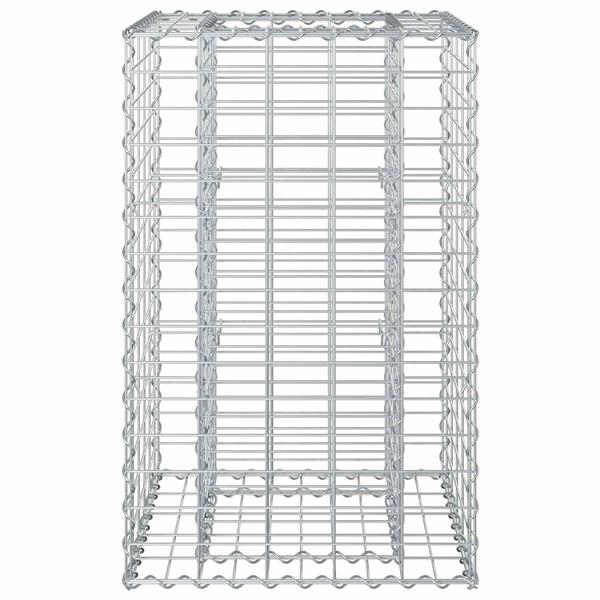Grote foto vidaxl gabion verhoogd bed zilver 50 x 50 x 80 cm gegalvaniseerd staal tuin en terras hekken en schuttingen