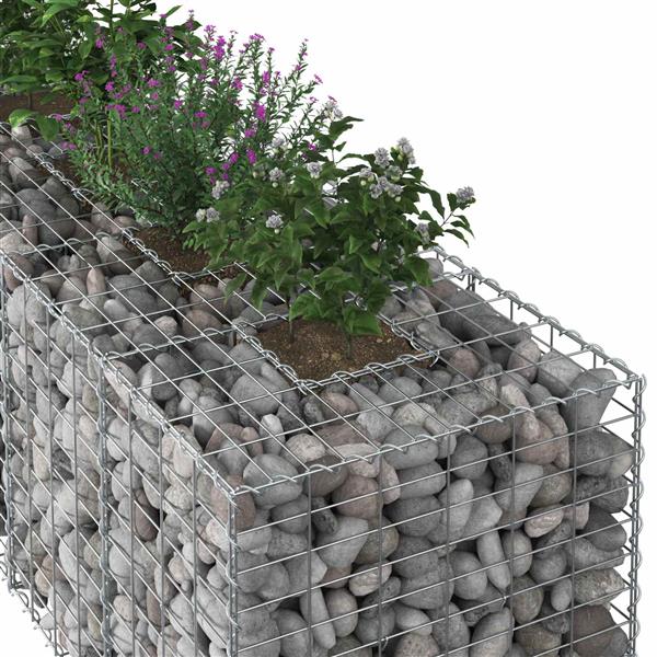 Grote foto vidaxl gabion verhoogd bed zilver 180 x 60 x 55 cm tuin en terras hekken en schuttingen
