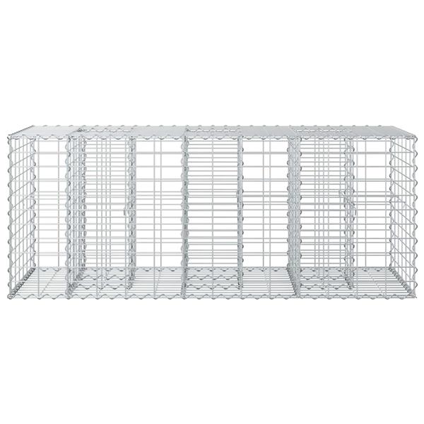 Grote foto vidaxl gabion verhoogd bed zilver 140 x 60 x 55 cm tuin en terras hekken en schuttingen