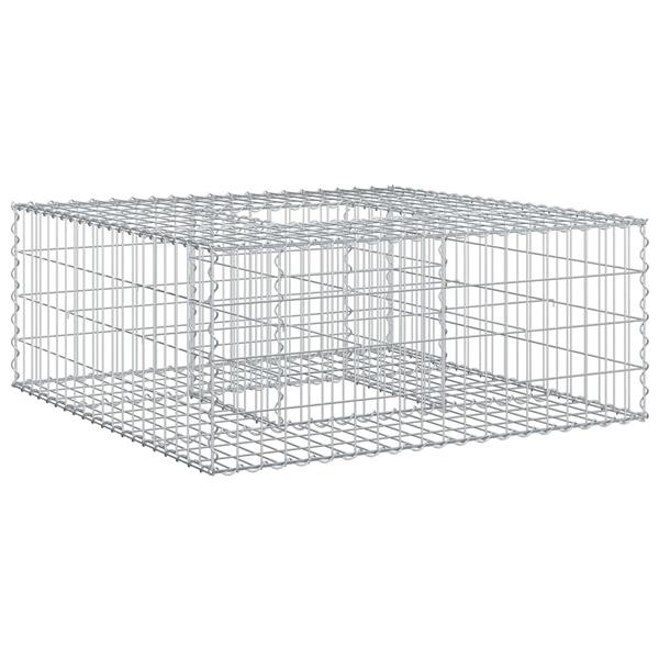 Grote foto vidaxl gabion verhoogd bed zilver 100 x 100 x 40 cm tuin en terras hekken en schuttingen