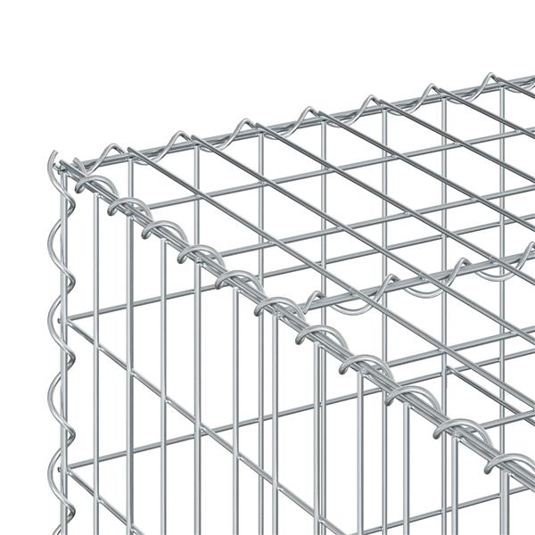 Grote foto vidaxl gabion verhoogd bed zilver 100 x 100 x 40 cm tuin en terras hekken en schuttingen