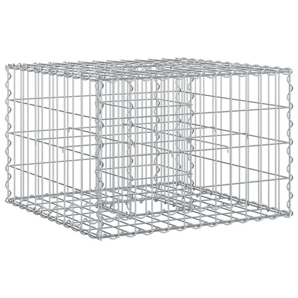 Grote foto vidaxl gabion verhoogd bed zilver 60 x 60 x 40 cm gegalvaniseerd staal tuin en terras hekken en schuttingen