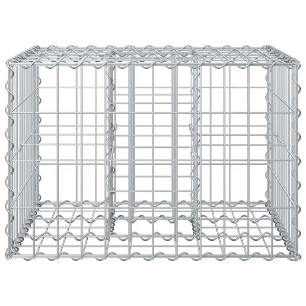 Grote foto vidaxl gabion verhoogd bed zilver 60 x 60 x 40 cm gegalvaniseerd staal tuin en terras hekken en schuttingen