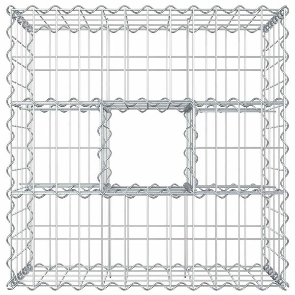 Grote foto vidaxl gabion verhoogd bed zilver 60 x 60 x 40 cm gegalvaniseerd staal tuin en terras hekken en schuttingen