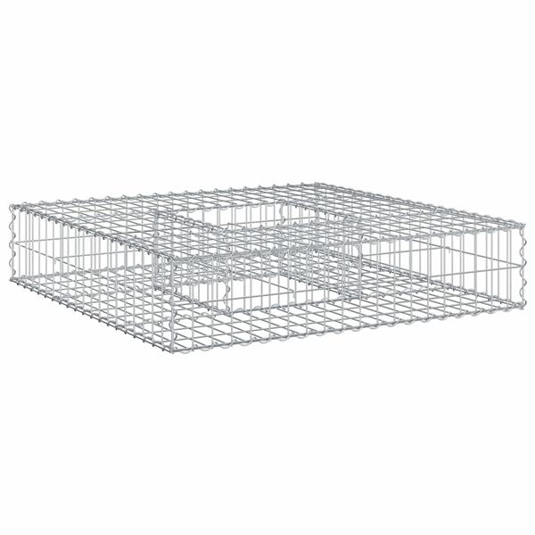 Grote foto vidaxl gabion verhoogd bed zilver 100 x 100 x 20 cm tuin en terras hekken en schuttingen