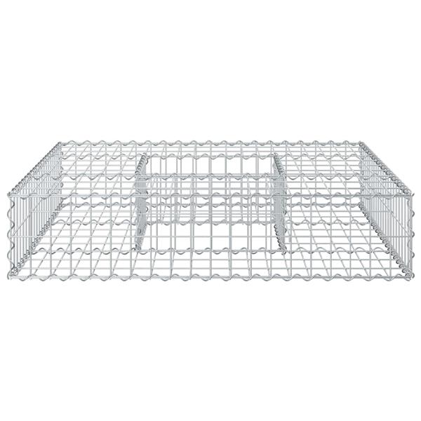 Grote foto vidaxl gabion verhoogd bed zilver 100 x 100 x 20 cm tuin en terras hekken en schuttingen