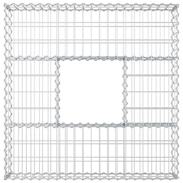 Grote foto vidaxl gabion verhoogd bed zilver 100 x 100 x 20 cm tuin en terras hekken en schuttingen