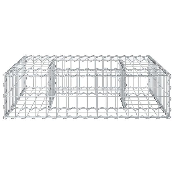 Grote foto vidaxl gabion verhoogd bed zilver 80 x 80 x 20 cm gegalvaniseerd staal tuin en terras hekken en schuttingen