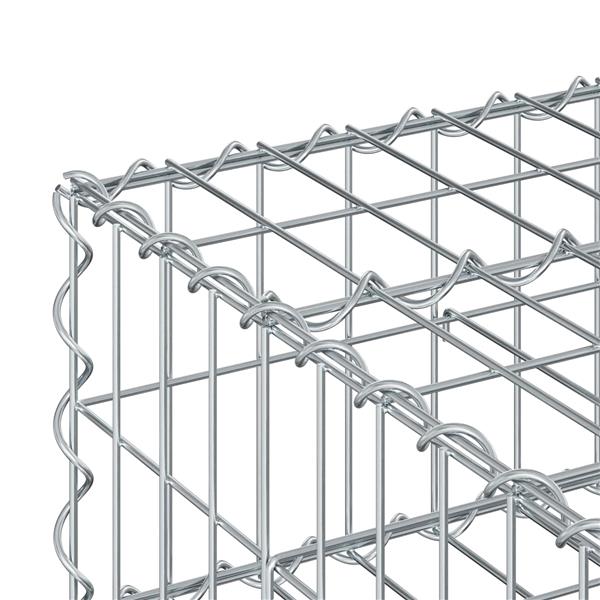 Grote foto vidaxl gabion verhoogd bed zilver 80 x 80 x 20 cm gegalvaniseerd staal tuin en terras hekken en schuttingen