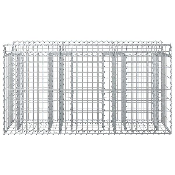Grote foto vidaxl gabion verhoogd bed zilver 150 x 50 x 80 cm tuin en terras hekken en schuttingen