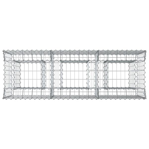 Grote foto vidaxl gabion verhoogd bed zilver 150 x 50 x 80 cm tuin en terras hekken en schuttingen