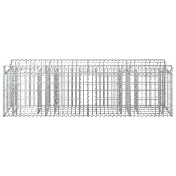 Grote foto vidaxl gabion verhoogd bed zilver 200 x 50 x 60 cm tuin en terras hekken en schuttingen
