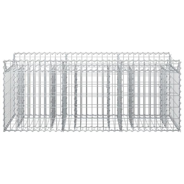 Grote foto vidaxl gabion verhoogd bed zilver 150 x 50 x 60 cm tuin en terras hekken en schuttingen
