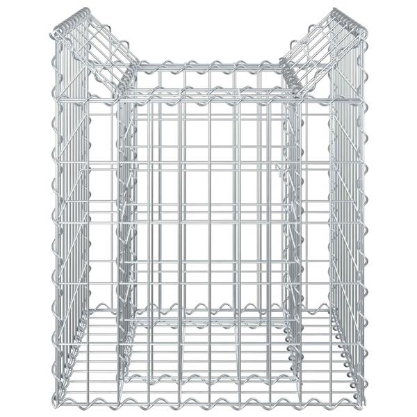Grote foto vidaxl gabion verhoogd bed zilver 50 x 50 x 60 cm gegalvaniseerd staal tuin en terras hekken en schuttingen