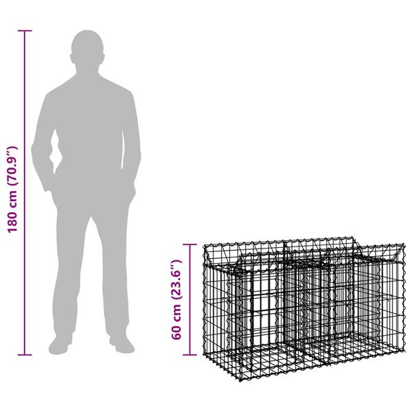 Grote foto vidaxl gabion verhoogd bed zilver 100 x 50 x 60 cm tuin en terras hekken en schuttingen