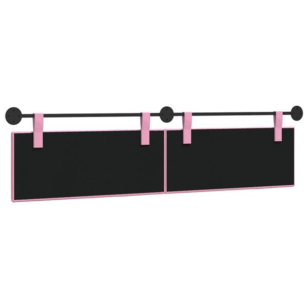 Grote foto vidaxl hangend hoofdeinde wandgemonteerd roze 210 x 55 x 5 cm stof antiek en kunst stoelen en banken