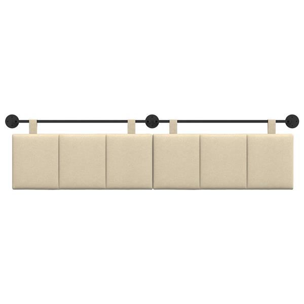 Grote foto vidaxl hangend hoofdeinde wandgemonteerd cr me 210 x 55 x 5 cm stof antiek en kunst stoelen en banken