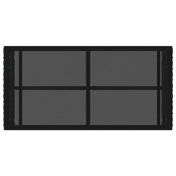 Grote foto vidaxl buiten tafel zwart 80 x 40 x 40 cm pe rattan en glas tuin en terras tuinmeubelen