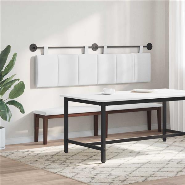 Grote foto vidaxl hangend hoofdeinde wandgemonteerd wit 170 x 55 x 5 cm stof antiek en kunst stoelen en banken
